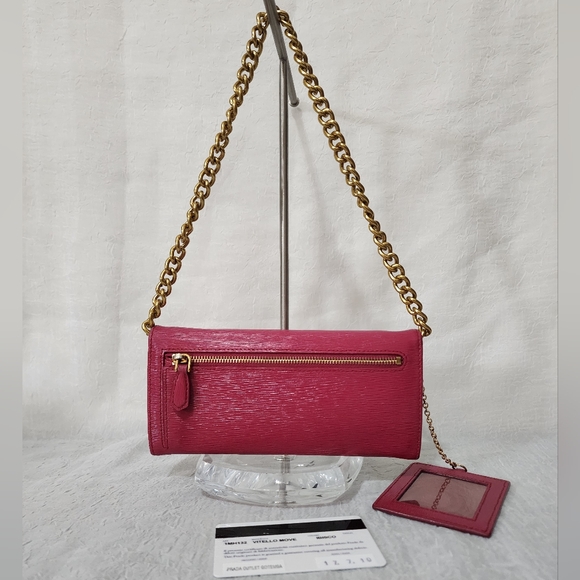 ✨🛍️ Prada Pink Saffiano Leather Wallet with Card Case - Picture 4 of 13